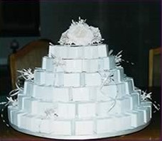 white tier box cake